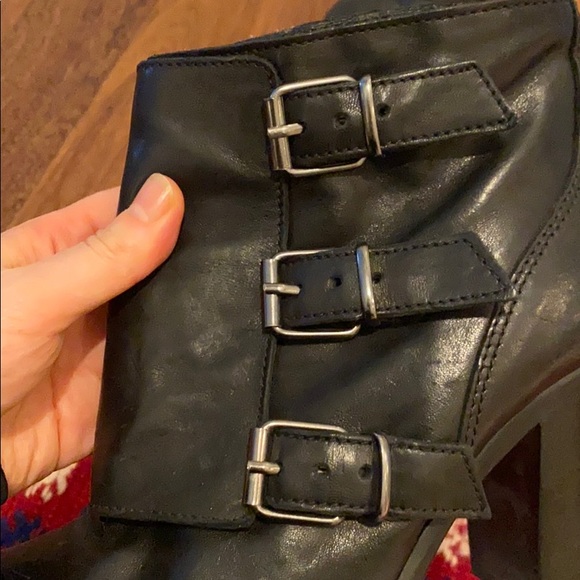 All Saints buckle boots lug sole block heel 39 8 - Picture 4 of 4
